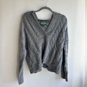 American eagle oversized cable knit hooded sweater